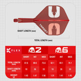 Target - K-Flex The Asp - No6 Standard Dart Flights - Integrated Flight & Shaft System