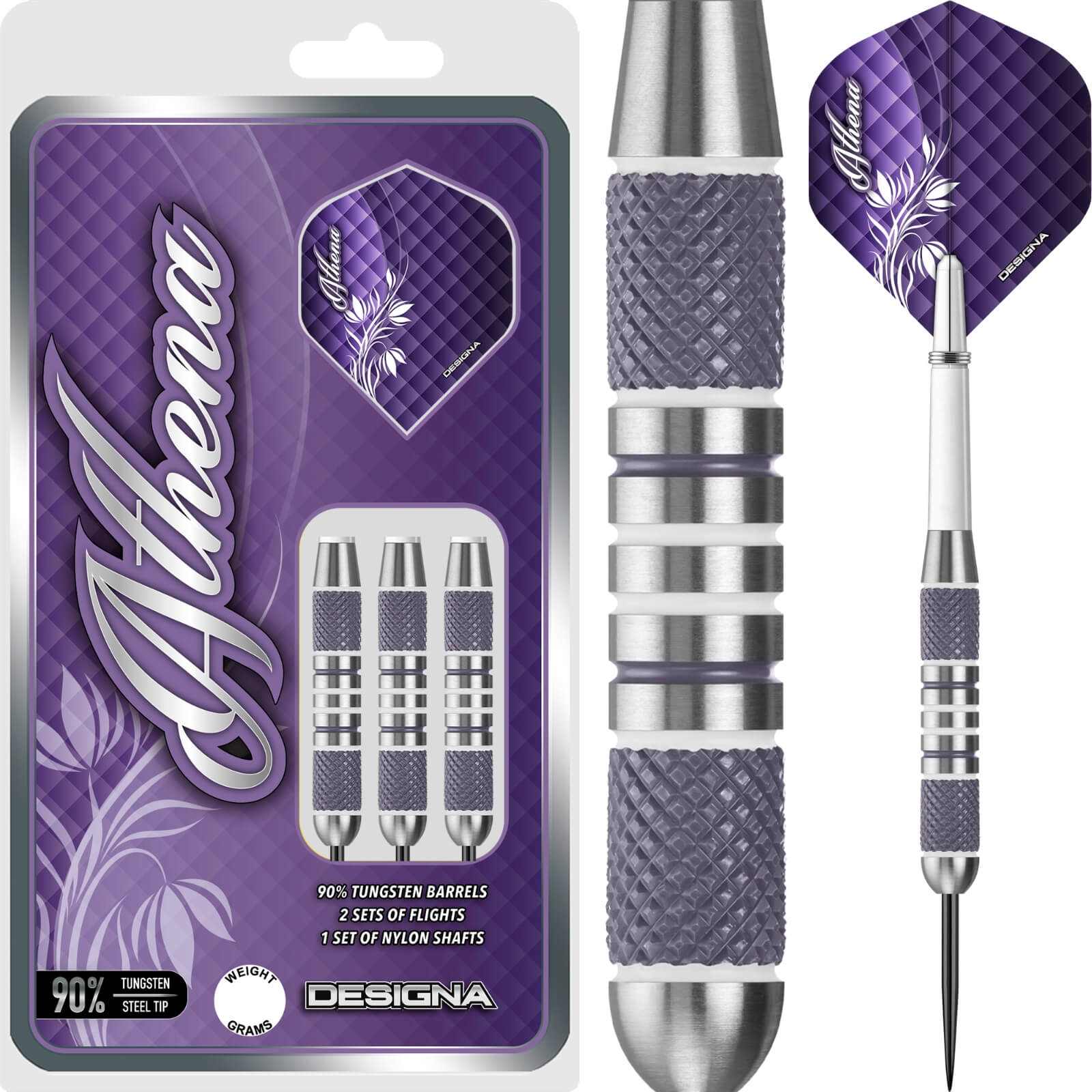 Darts - Designa - Athena V2 M3 Darts - Steel Tip - 90% Tungsten - 24g 28g 32g 