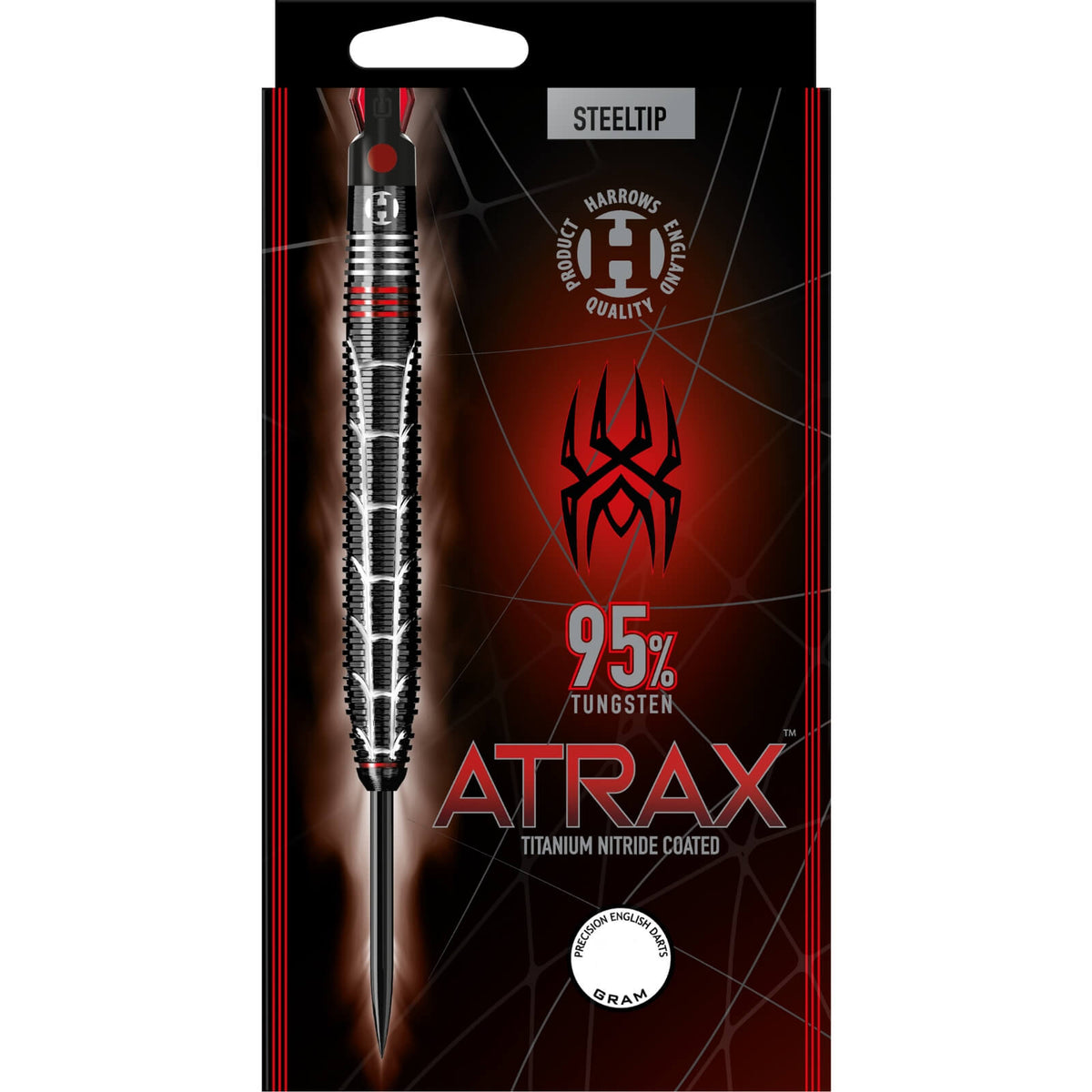 Darts - Harrows - Atrax Darts - Steel Tip - 95% Tungsten - 21g 22g 23g 24g 25g 26g 