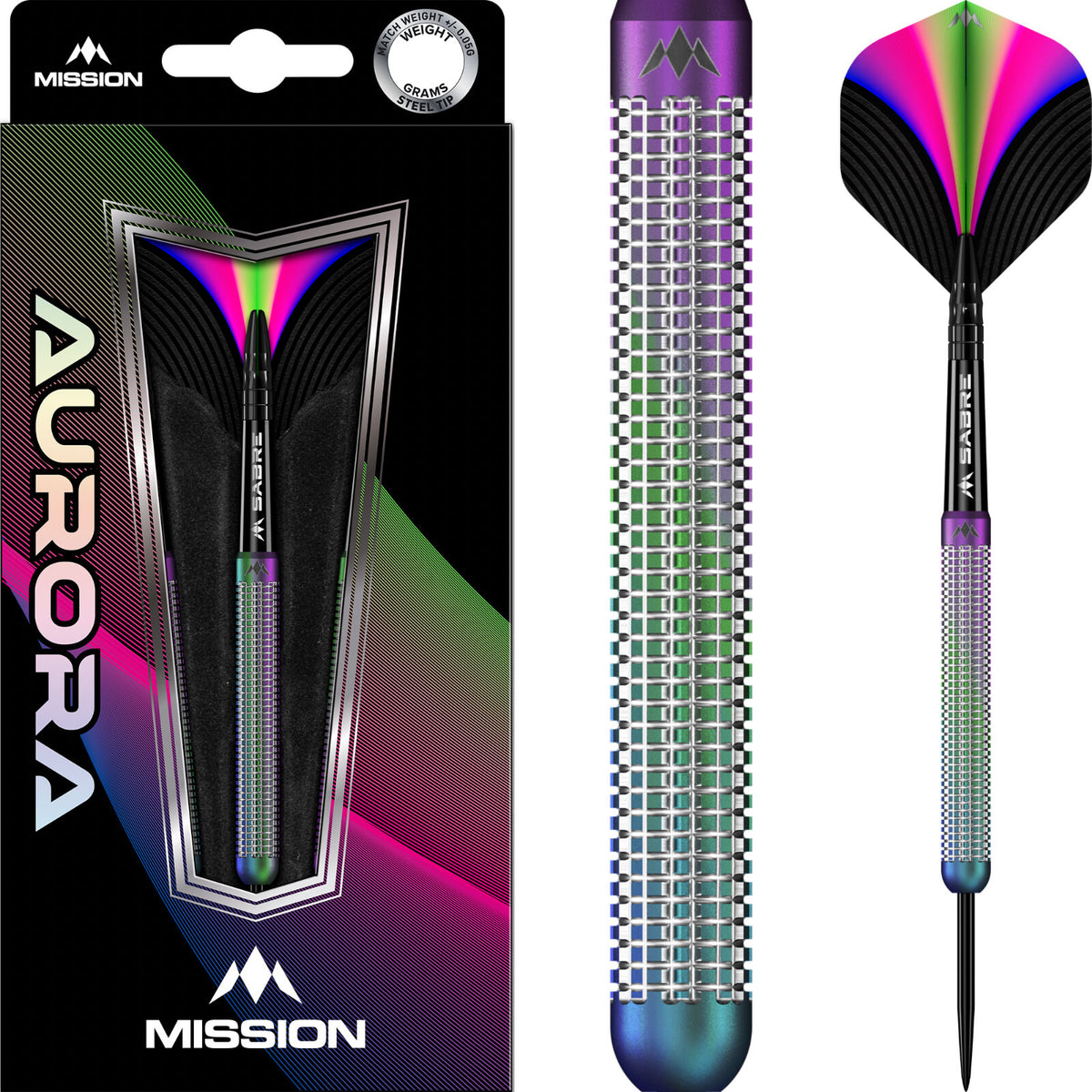 Darts - Mission - Aurora Darts - Steel Tip - 90% Tungsten - 23g 25g