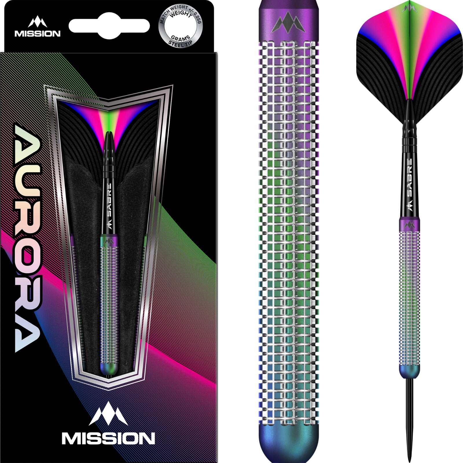 Darts - Mission - Aurora Darts - Steel Tip - 90% Tungsten - 23g 25g