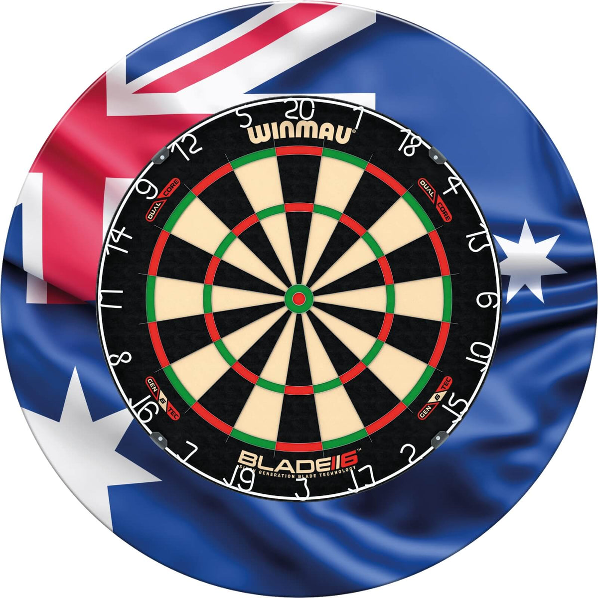 Surrounds &amp; Dartboards - Designa - Australia Dartboard Surround &amp; Dartboard Bundle - Choose Your Board Winmau - Blade 6 Dual Core