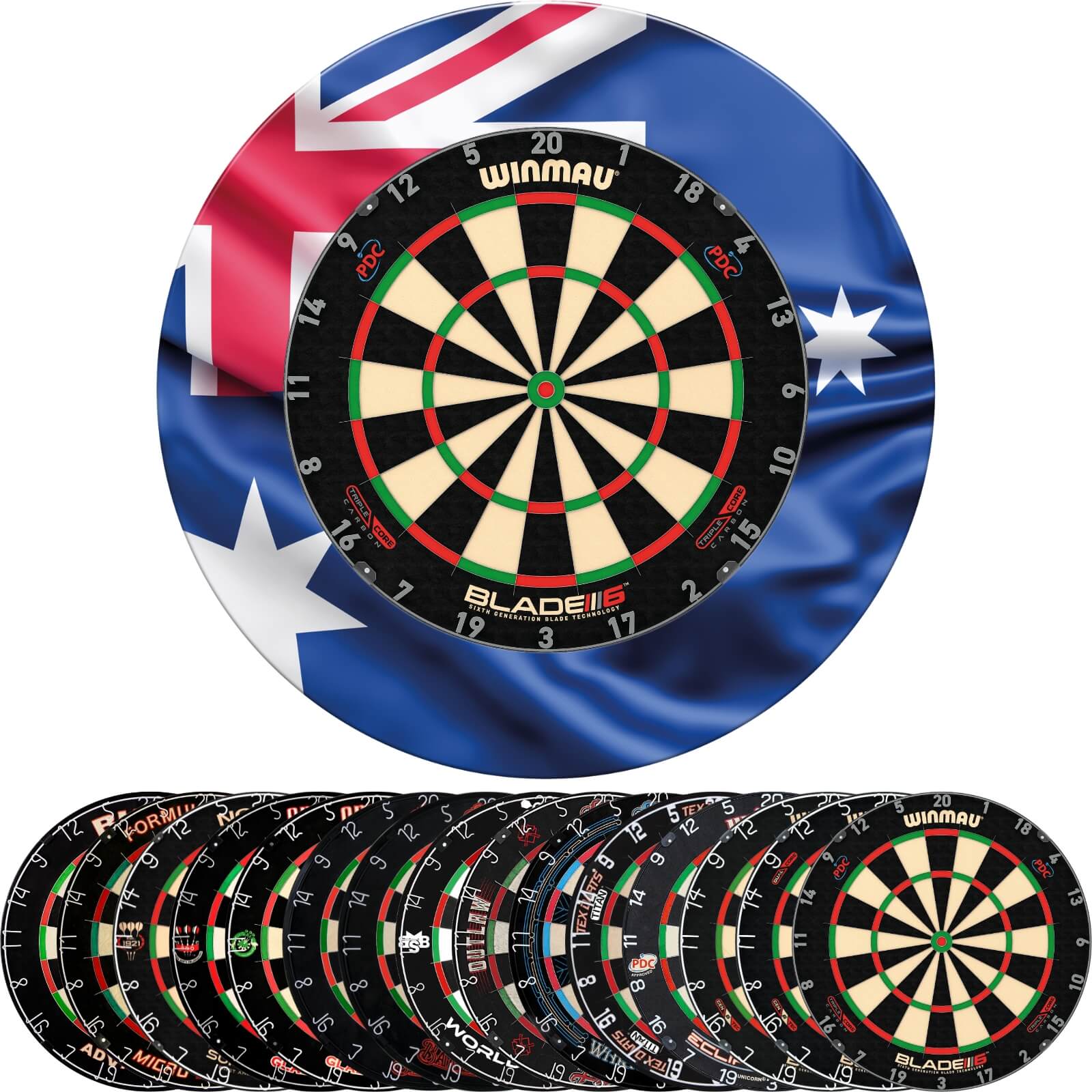 Surrounds & Dartboards - Designa - Australia Dartboard Surround & Dartboard Bundle - Choose Your Board 