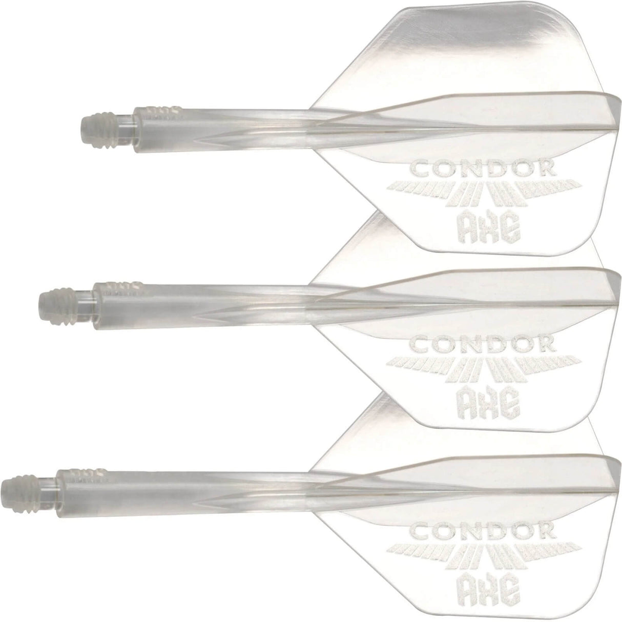 Condor - Axe Logo Small - Standard Dart Flights - Integrated Flight & Shaft System - Short (21.5mm) / Clear