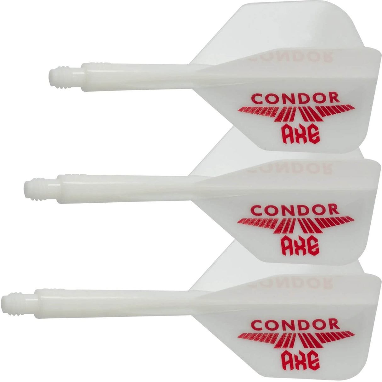 Condor - Axe Logo Small - Standard Dart Flights - Integrated Flight & Shaft System - Short (21.5mm) / White