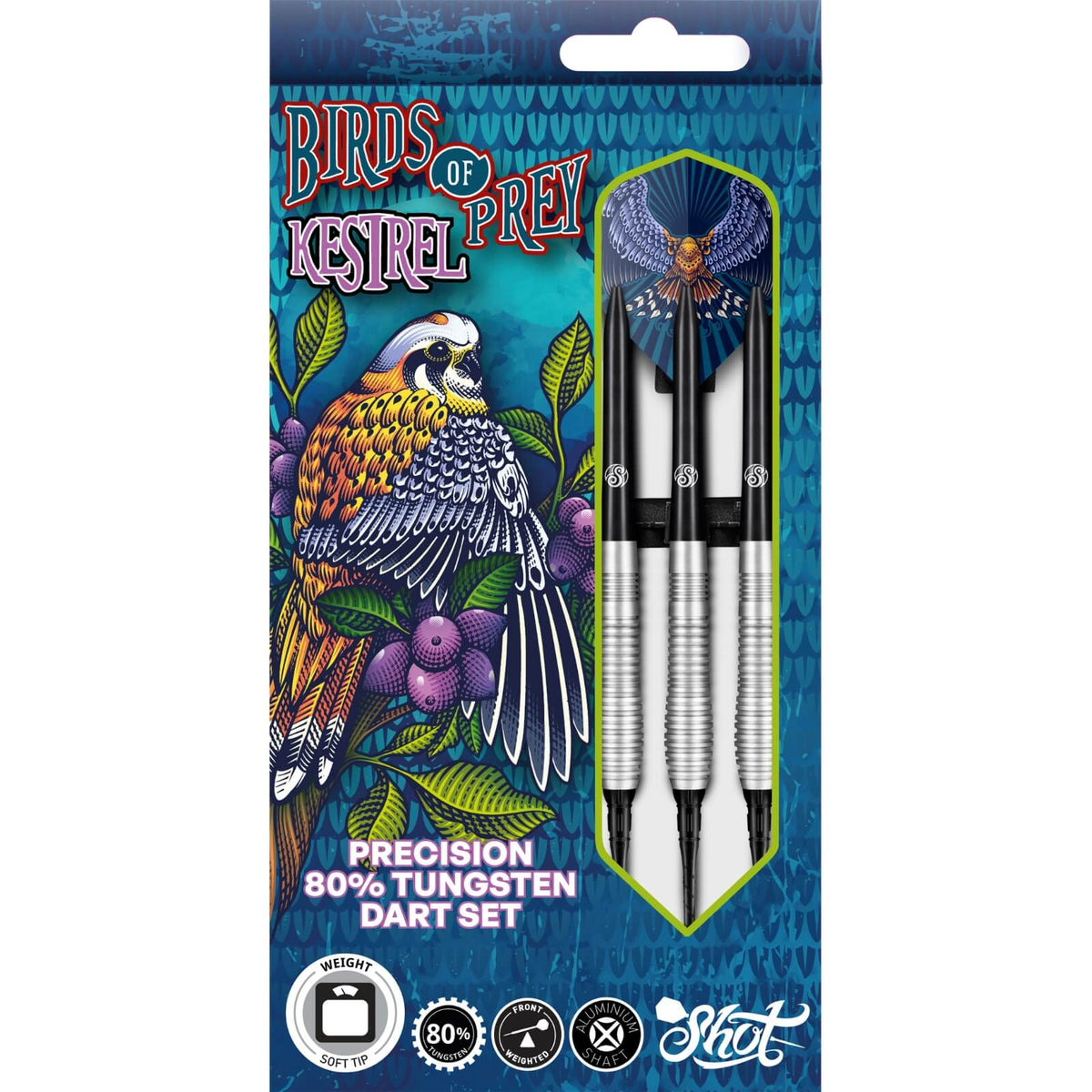 Darts - Shot - Birds of Prey Kestrel Darts - Soft Tip - 80% Tungsten - 18g
