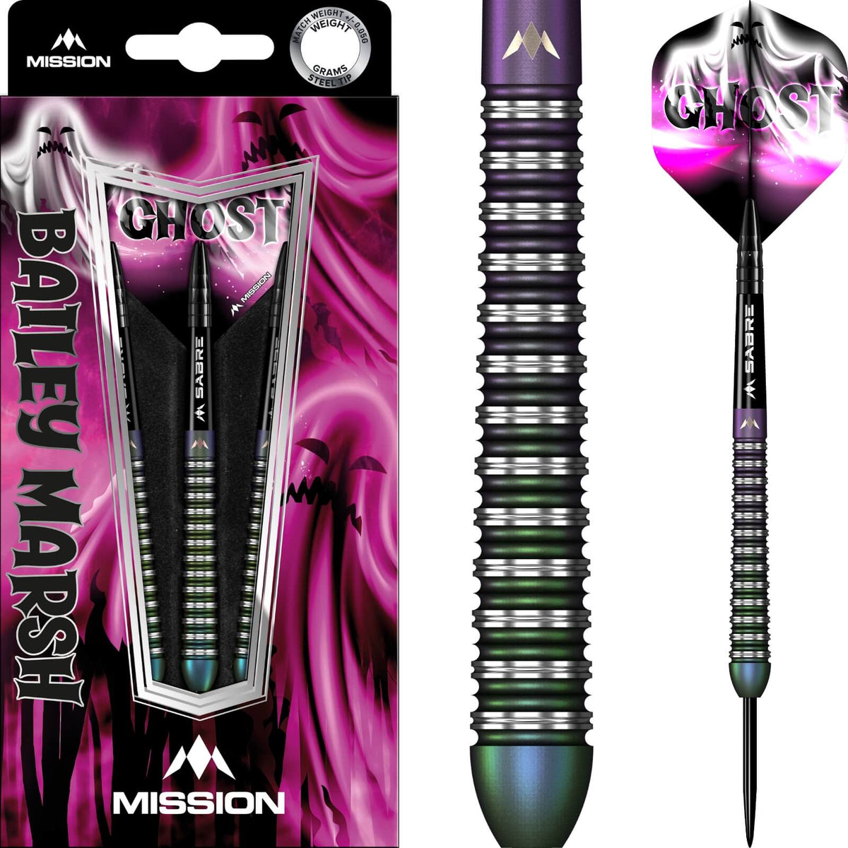 Darts - Mission - Bailey Marsh Darts - Steel Tip - 90% Tungsten - 23g 25g 