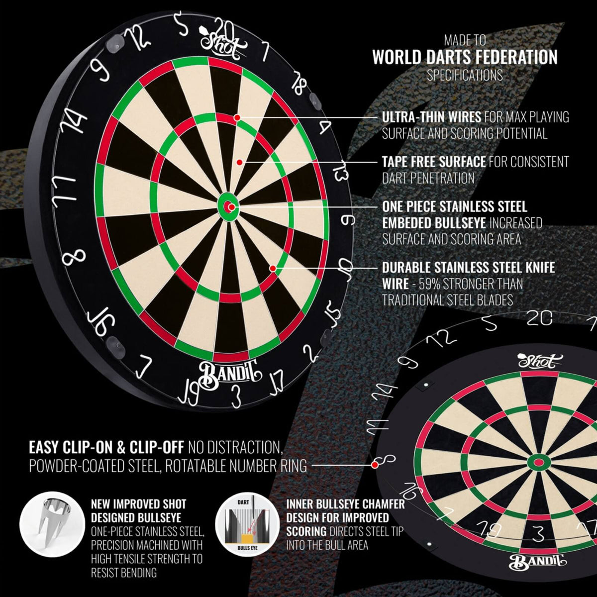 Dartboards - Shot - Bandit Gen 4 Dartboard