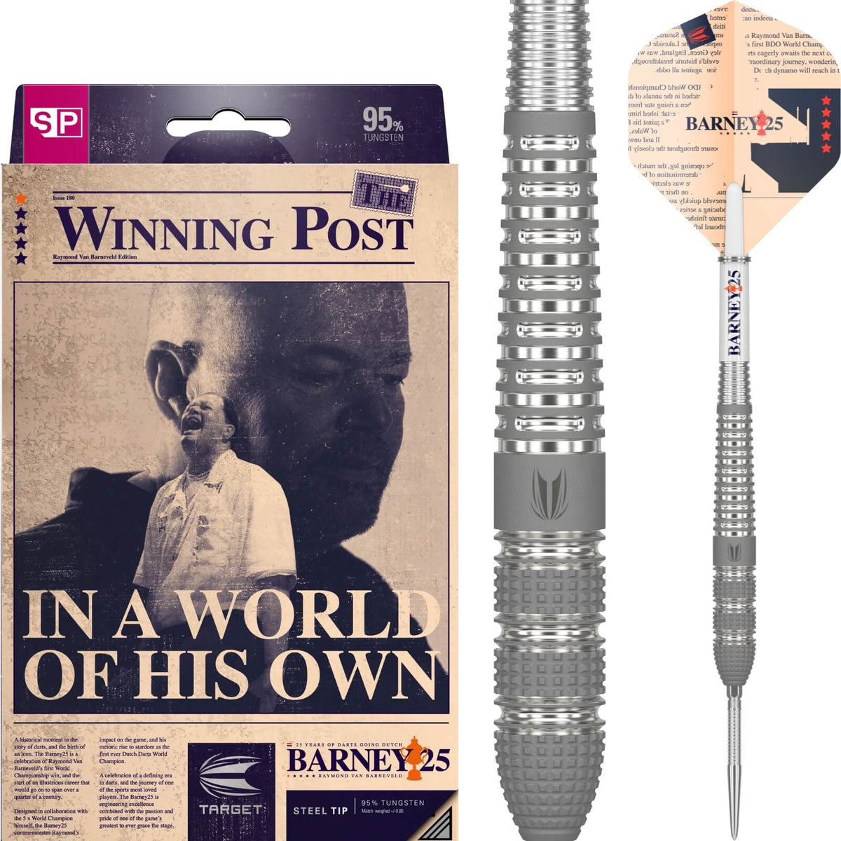 Darts - Target - Barney25 Darts - Swiss Point - Steel Tip - 95% Tungsten - 21g 23g 25g 