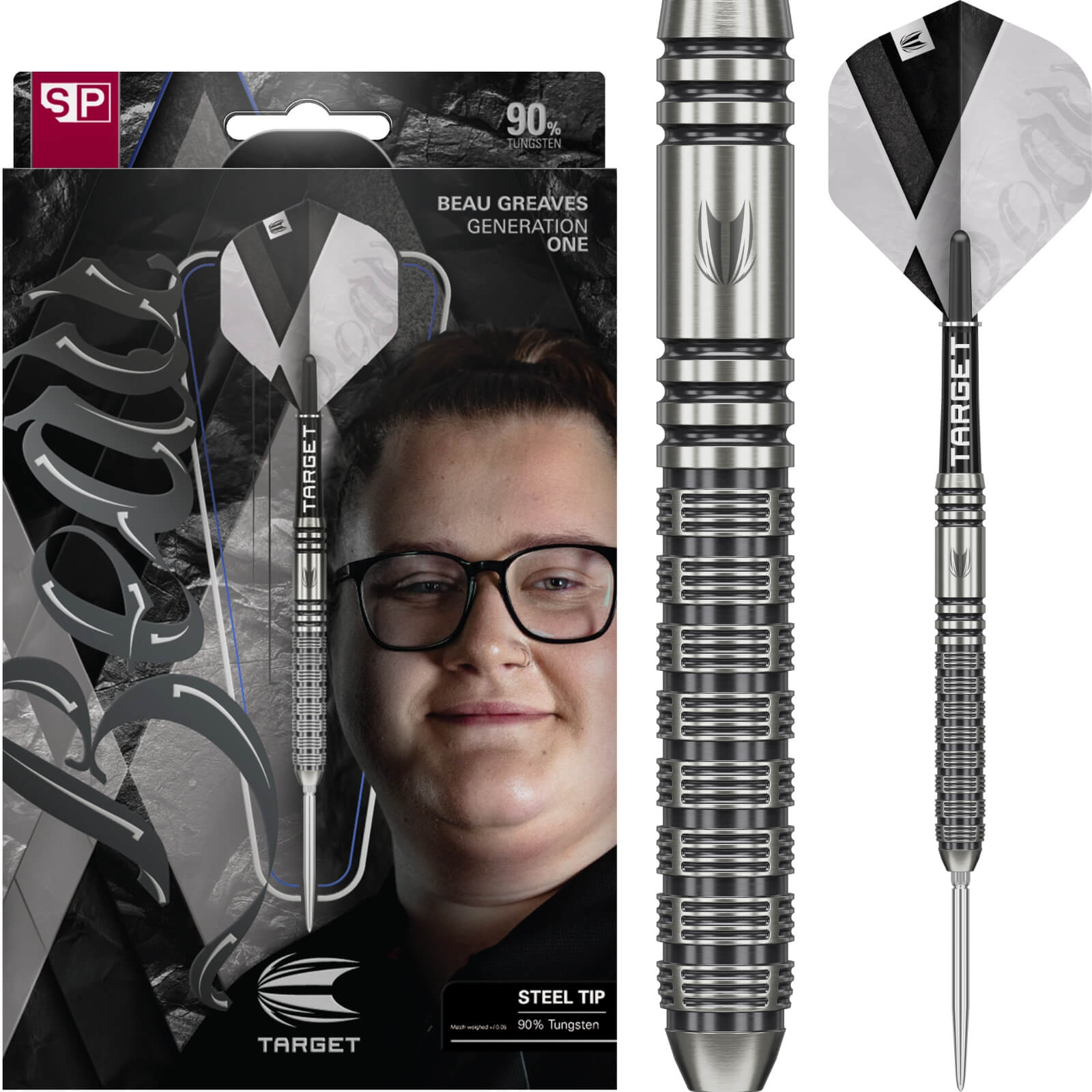 Darts - Target - Beau Greaves Gen 1 Darts - Swiss Point - Steel Tip - 90% Tungsten - 23g 25g