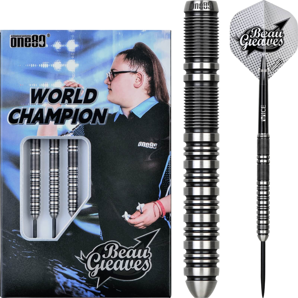 Darts - One80 - Beau Greaves Darts - Steel Tip - 80% Tungsten - 21g 23g 25g 