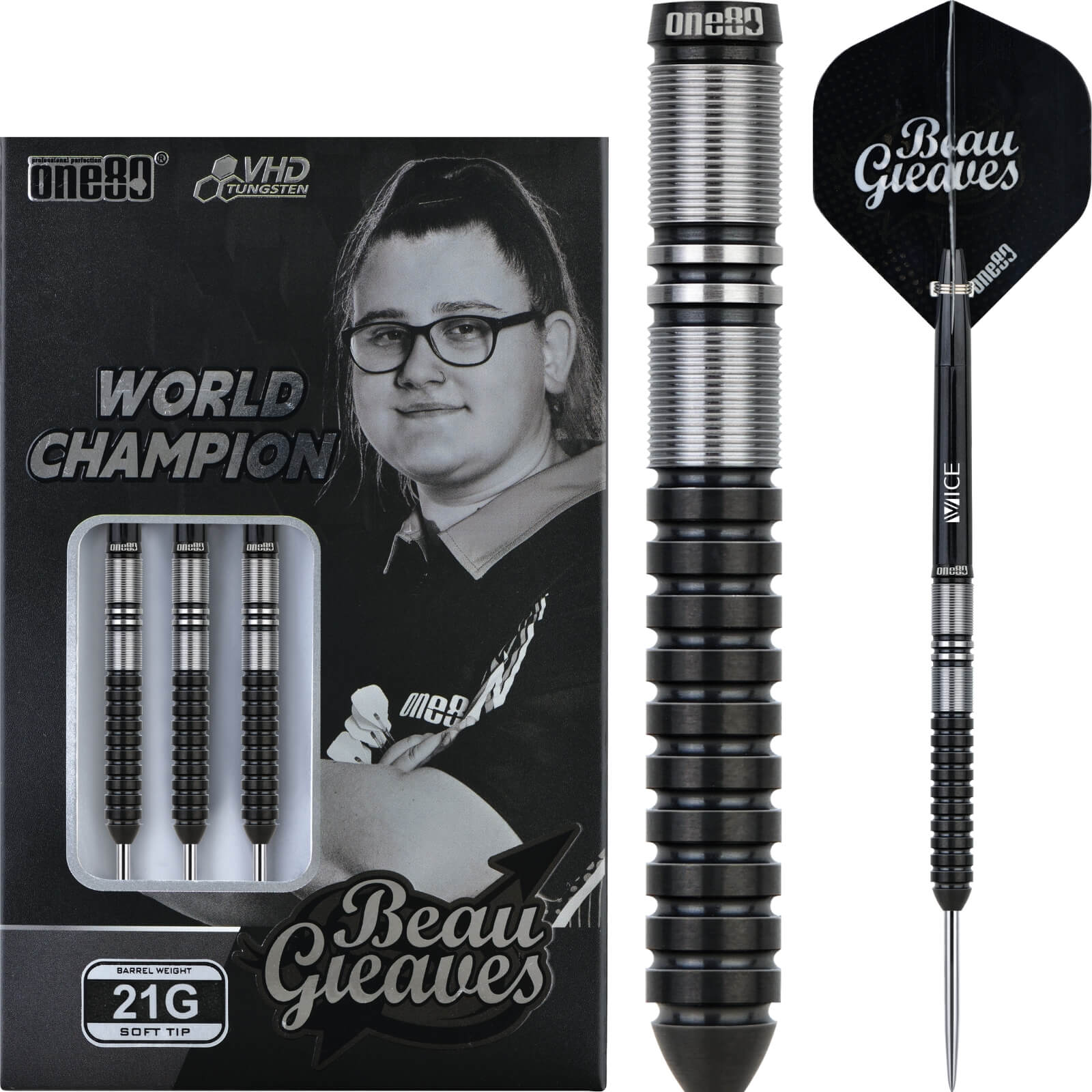 One80 Beau Greaves Black Darts For Sale | 21g 23g | Avid Darts Shop