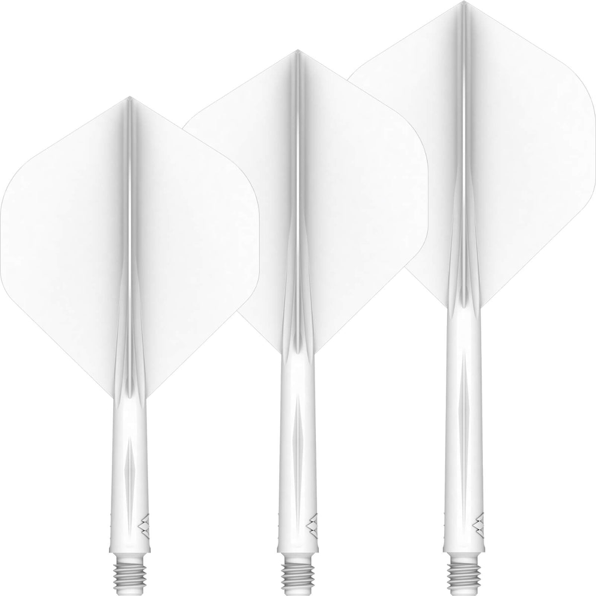 Dart Flights - Mission - Force 90 - Big Wing Dart Flights - Integrated Flight &amp; Shaft System Short / White