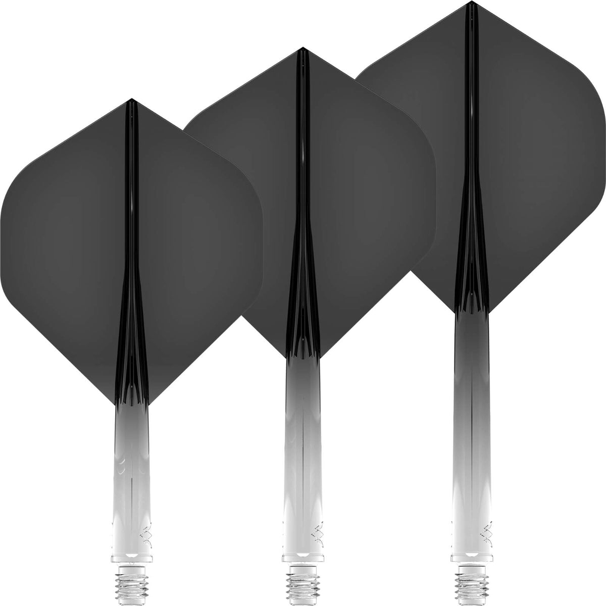 Dart Flights - Mission - Force 90 Gradient - Big WIng Dart Flights - Integrated Flight &amp; Shaft System Short / Black