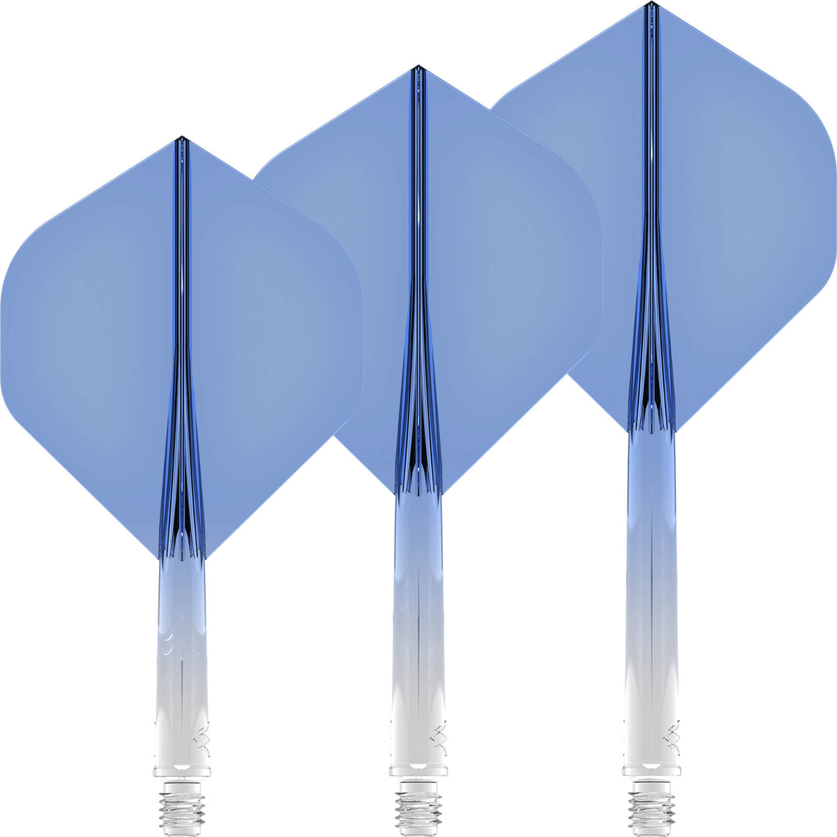 Dart Flights - Mission - Force 90 Gradient - Big WIng Dart Flights - Integrated Flight &amp; Shaft System Short / Blue