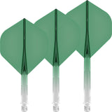 Mission - Force 90 Gradient - Big WIng Dart Flights - Integrated Flight & Shaft System - Short / Green