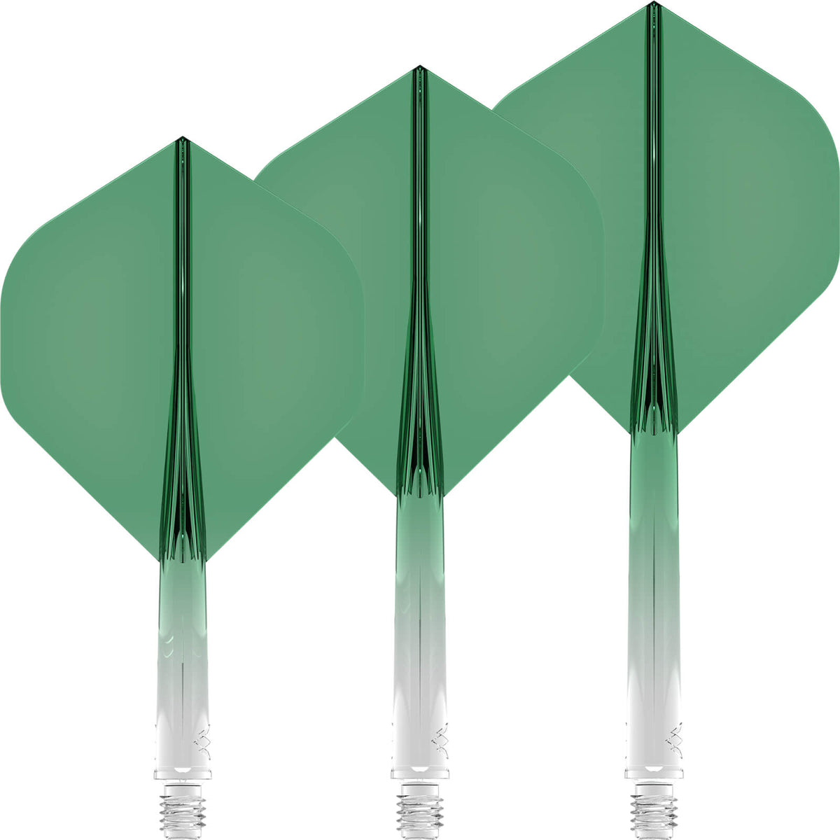 Dart Flights - Mission - Force 90 Gradient - Big WIng Dart Flights - Integrated Flight &amp; Shaft System Short / Green