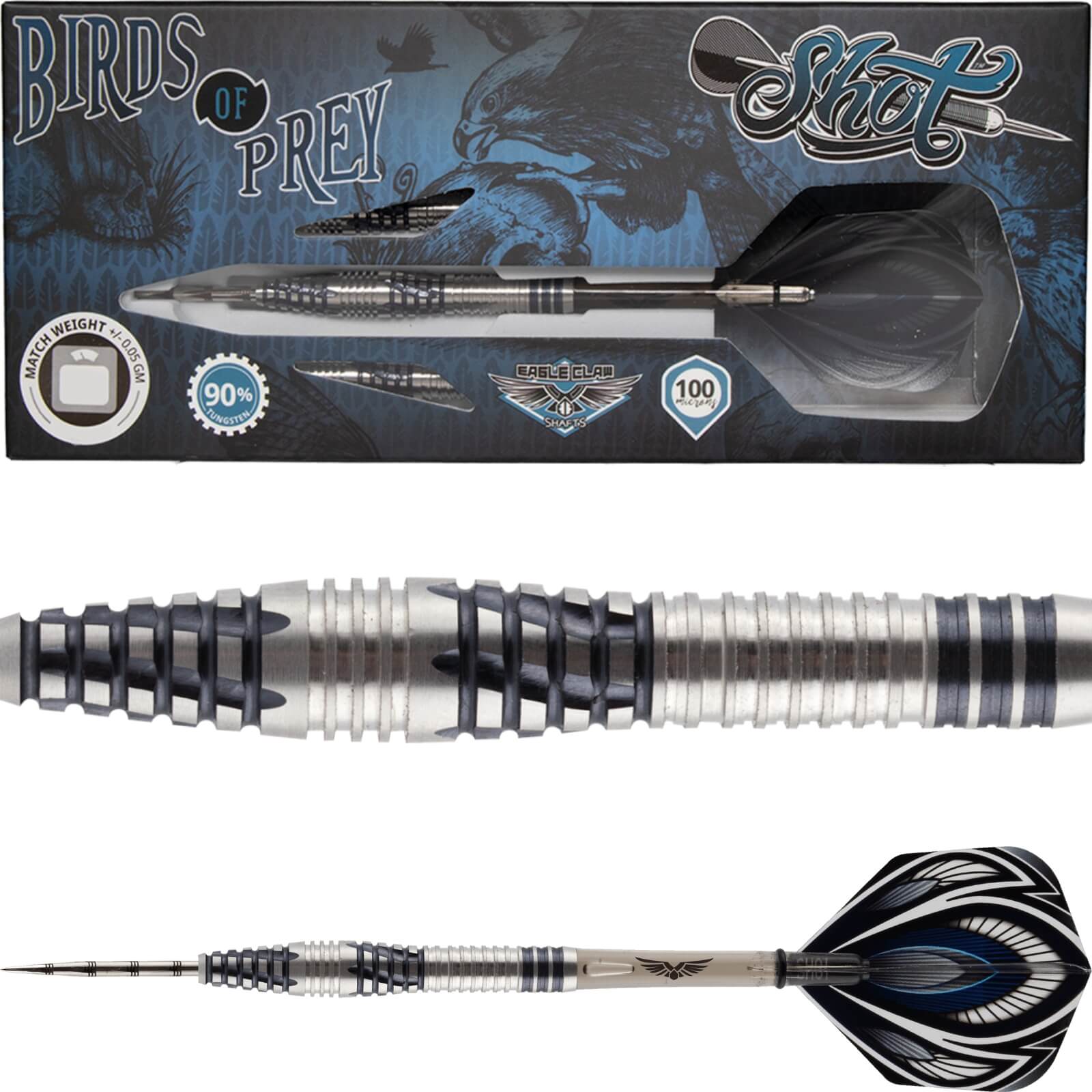 Darts - Shot - Birds of Prey Falcon Darts - Steel Tip - 90% Tungsten - 23g 25g 27g 