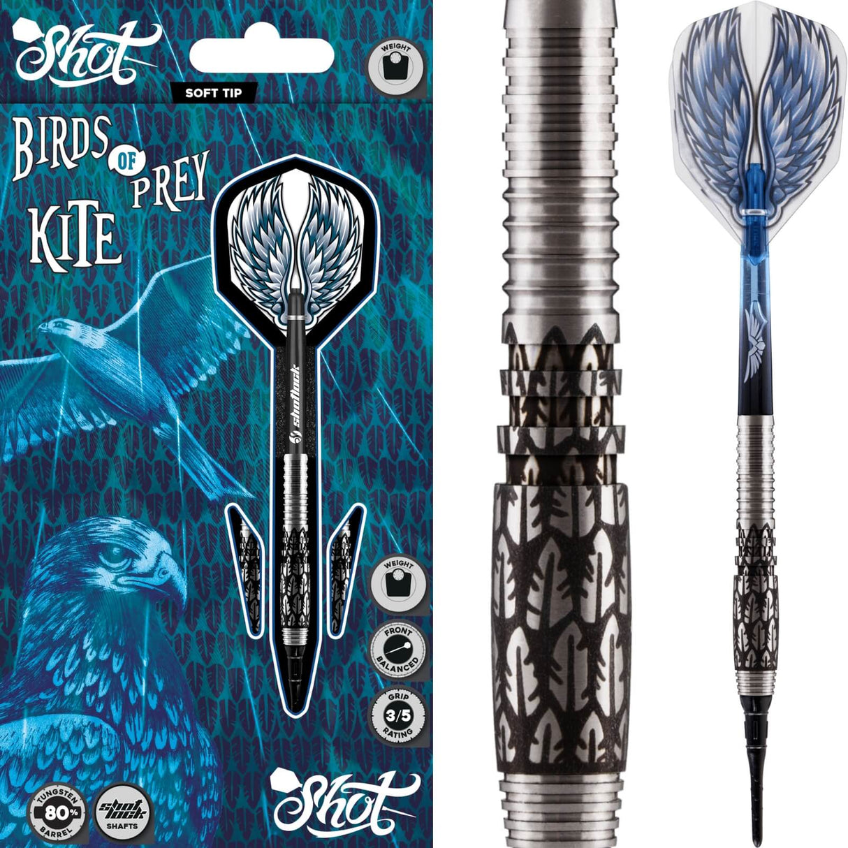 Shot - Birds of Prey Kite Darts - Soft Tip - 80% Tungsten - 18g 20g -
