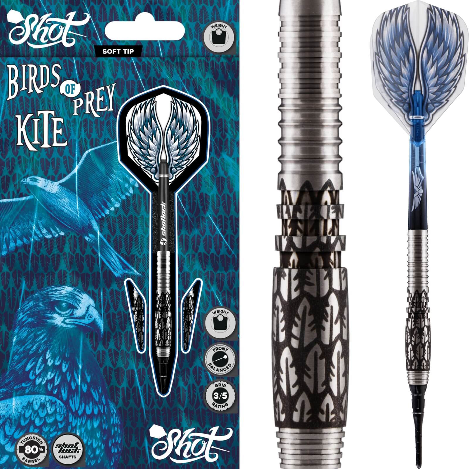 Shot - Birds of Prey Kite Darts - Soft Tip - 80% Tungsten - 18g 20g