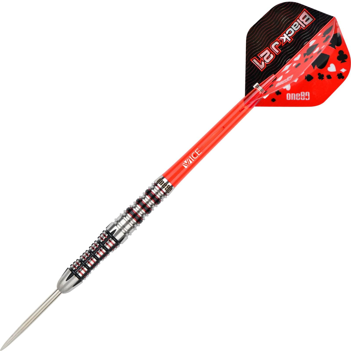 Darts - One80 - Black J21 02 Darts - Steel Tip - 90% Tungsten - 21g 23g 25g 