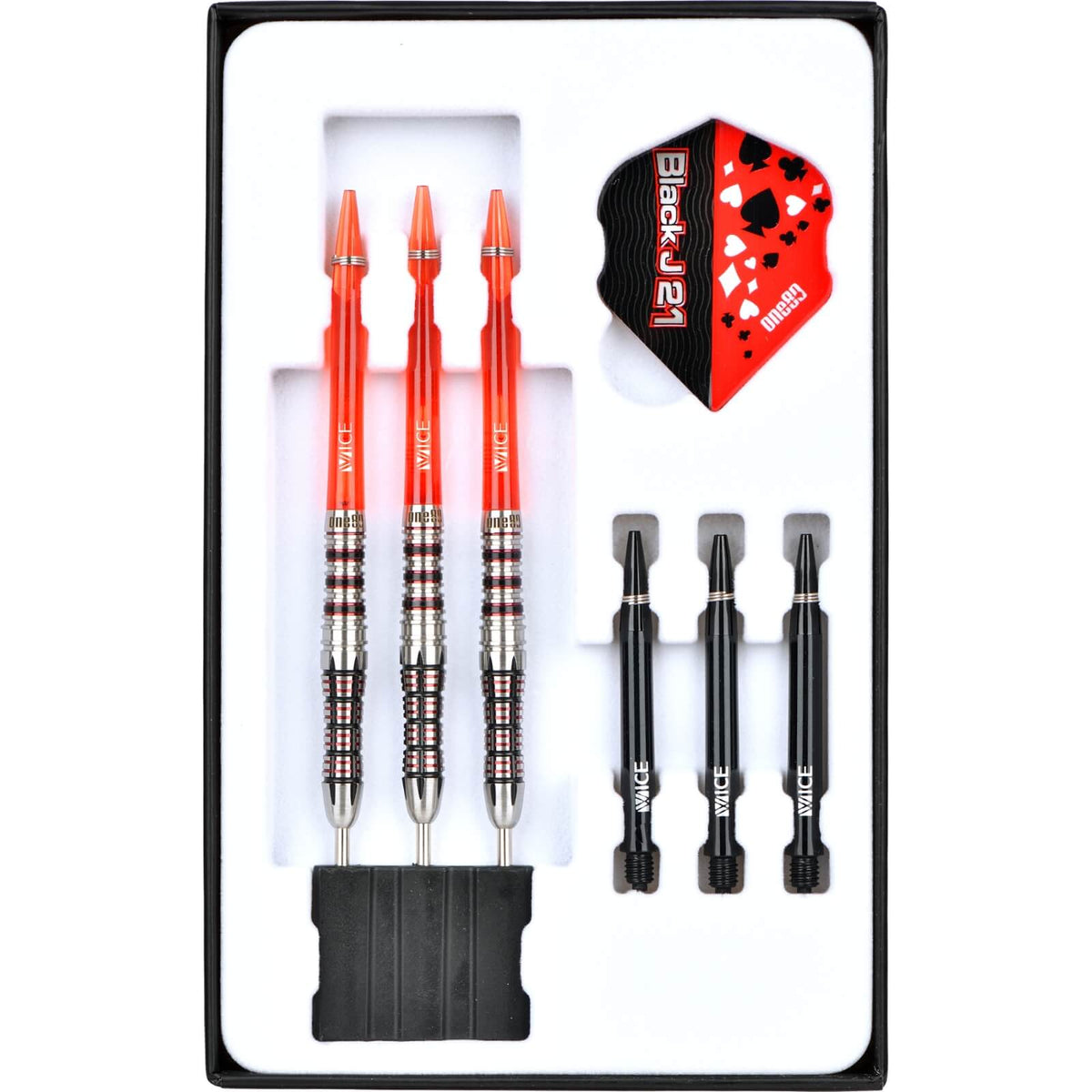 Darts - One80 - Black J21 02 Darts - Steel Tip - 90% Tungsten - 21g 23g 25g 