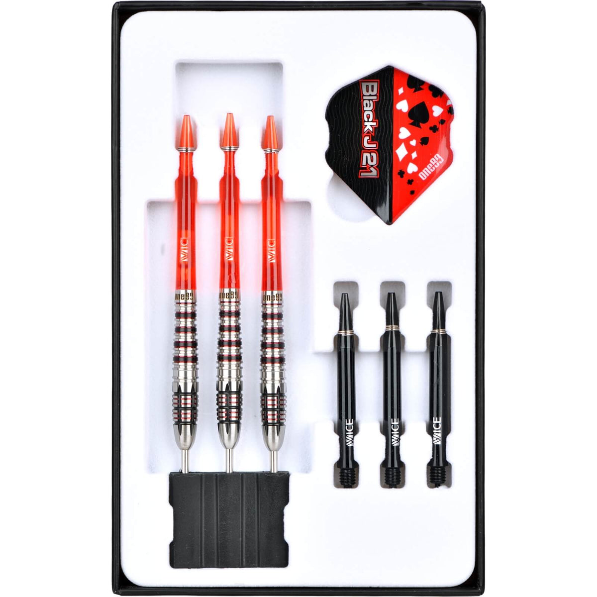 Darts - One80 - Black J21 04 Darts - Steel Tip - 90% Tungsten - 21g 23g 25g 