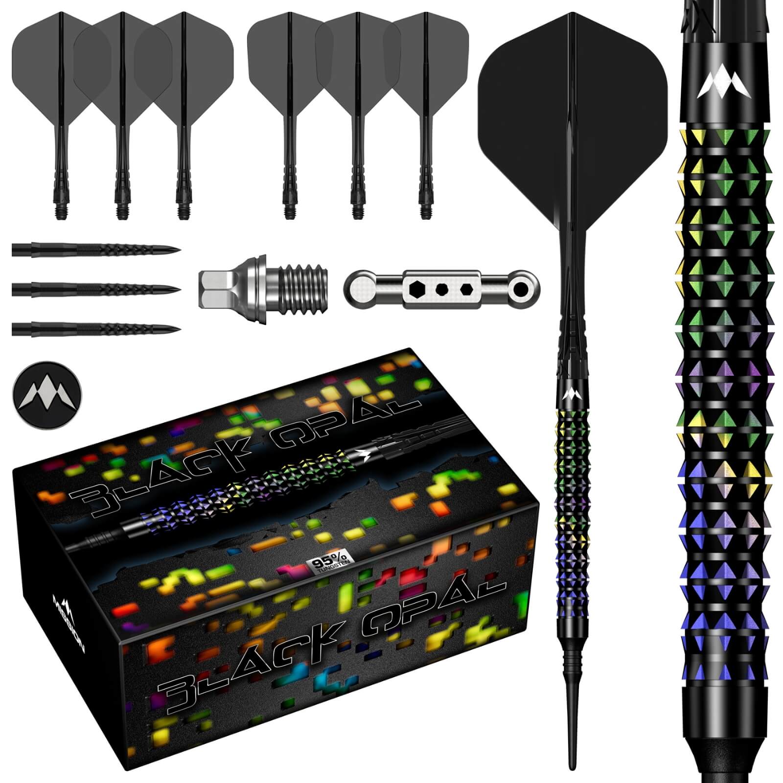 ソフトダーツ MISSION BLACK OPAL 20g 2ba Mission Black Opal Soft Tip Darts For Sale | 20g | Avid Darts Shop