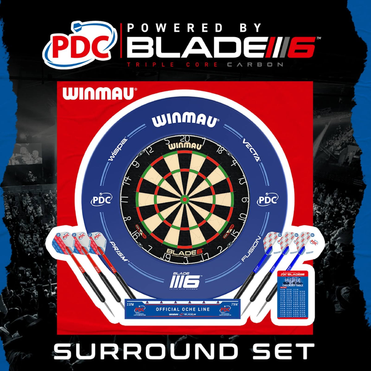 Dartboards - Winmau - Blade 6 PDC Dartboard Surround Set 