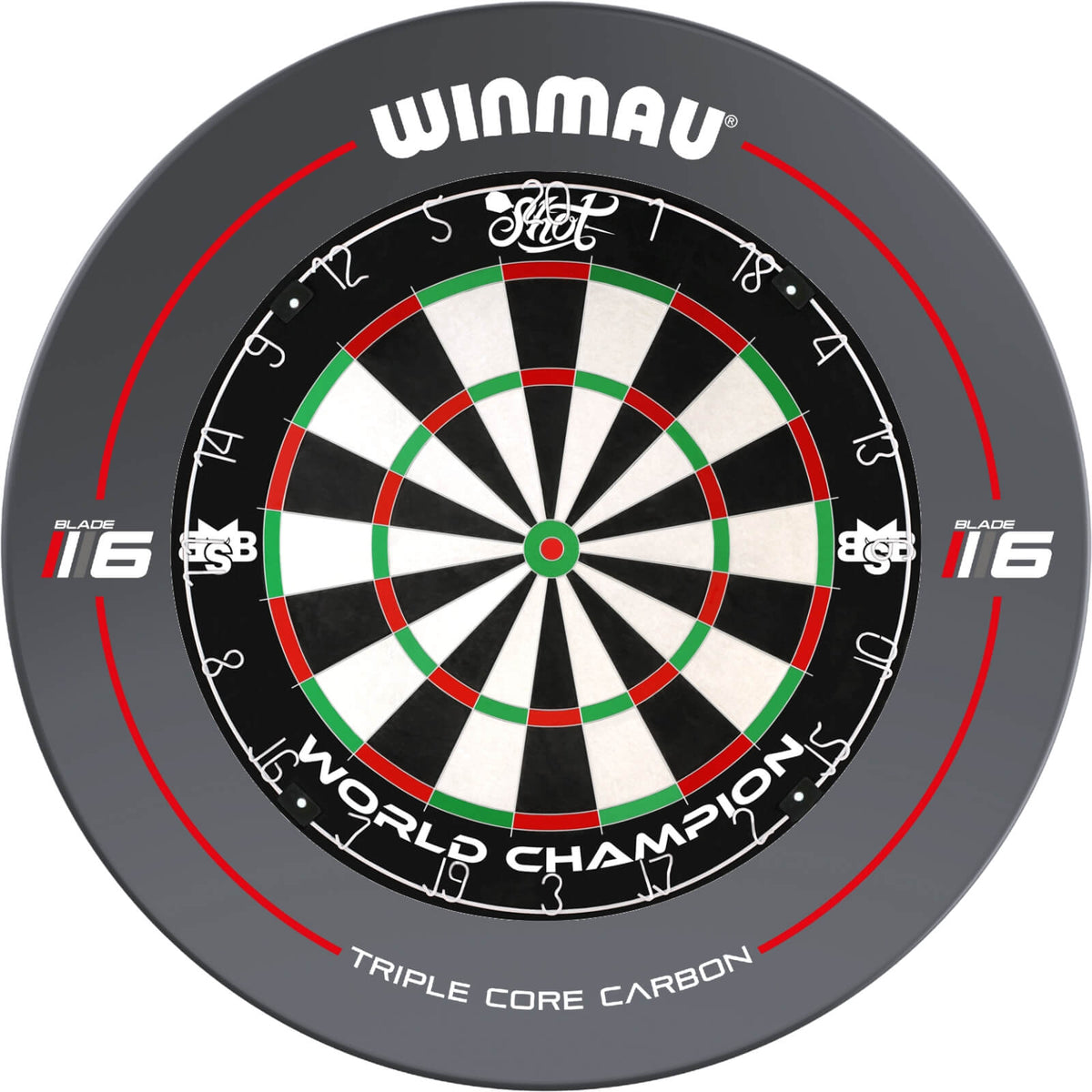 Surrounds &amp; Dartboards - Winmau - Blade 6 Dartboard Surround &amp; Dartboard Bundle - Choose Your Board Shot - Michael Smith