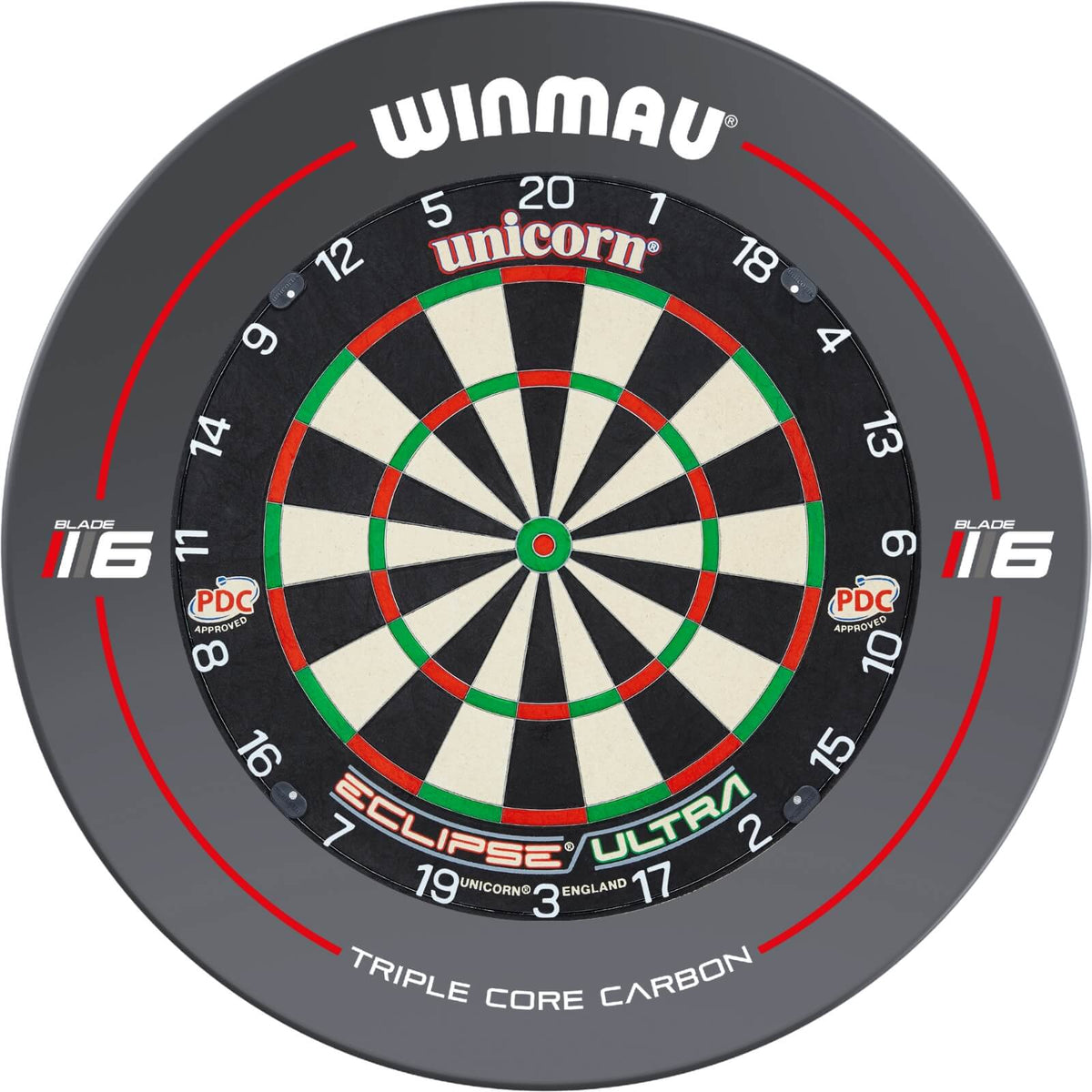 Surrounds &amp; Dartboards - Winmau - Blade 6 Dartboard Surround &amp; Dartboard Bundle - Choose Your Board Unicorn - Eclipse Ultra