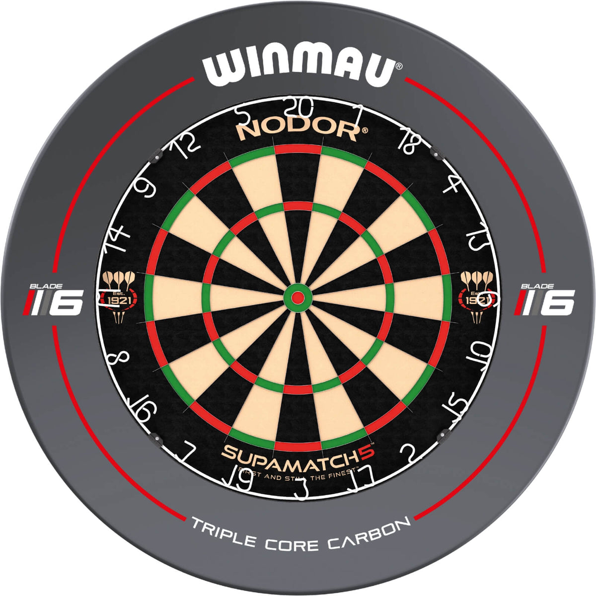 Surrounds &amp; Dartboards - Winmau - Blade 6 Dartboard Surround &amp; Dartboard Bundle - Choose Your Board Nodor - Supamatch 5