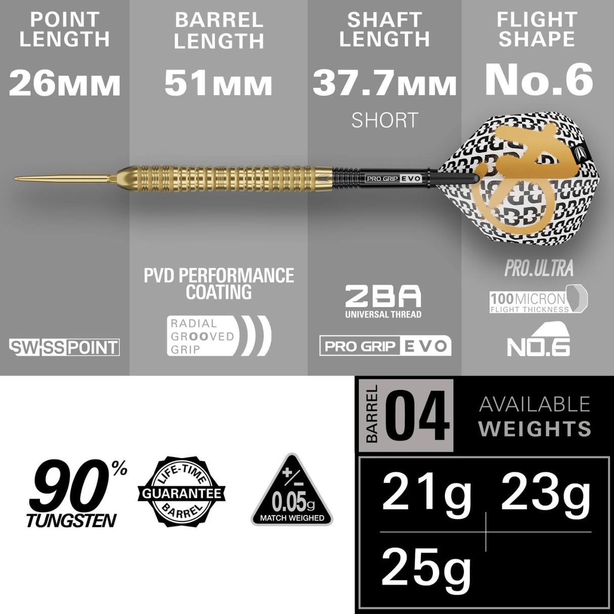 Target - Bolide Envy 04 Darts - Swiss Point - 90% Tungsten - 21g 23g 25g -