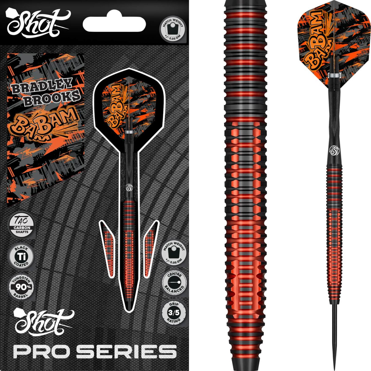 Shot - Bradley Brooks Darts - 90% Tungsten - 23g 25g -