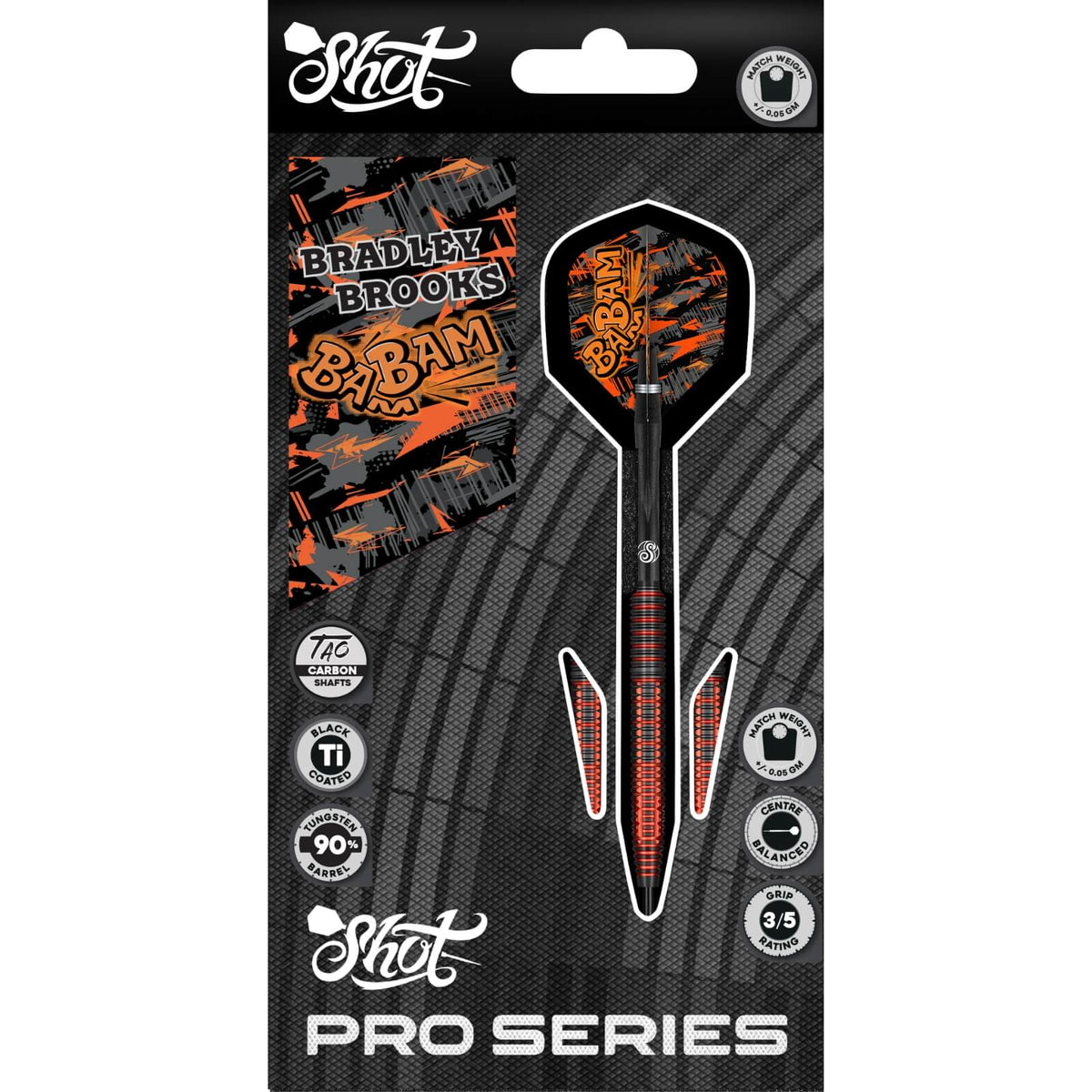 Shot - Bradley Brooks Darts - 90% Tungsten - 23g 25g -