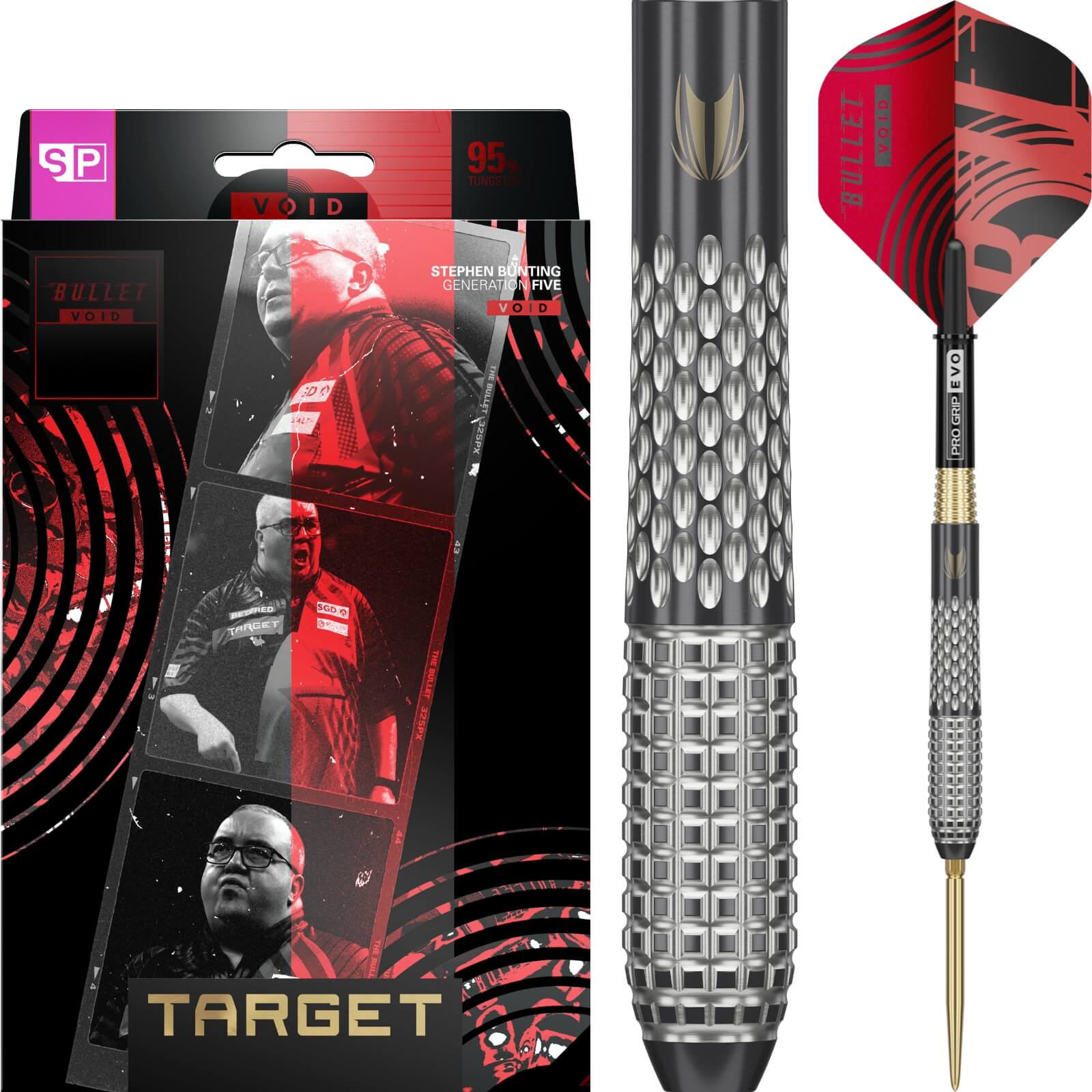 Darts - Target - Stephen Bunting Gen 5 Void Darts - Swiss Point - Steel Tip - 95% Tungsten - 18g 22g 23g 25g