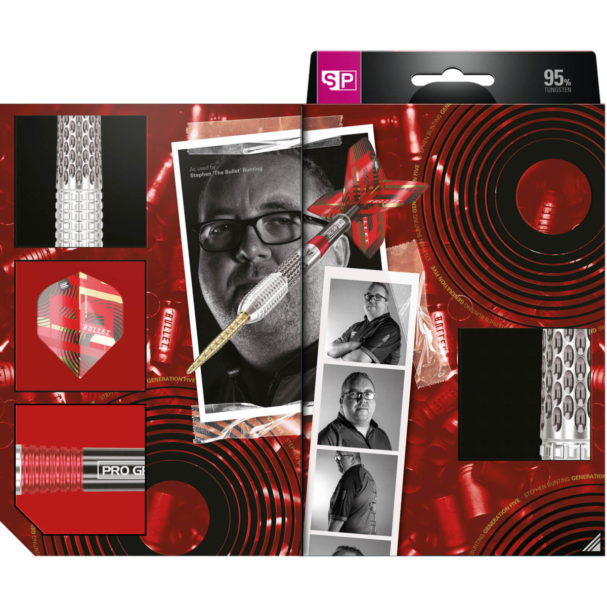 Darts - Target - Stephen Bunting Gen 5 Darts - Swiss Point - Steel Tip - 95% Tungsten - 18g 22g 23g 25g