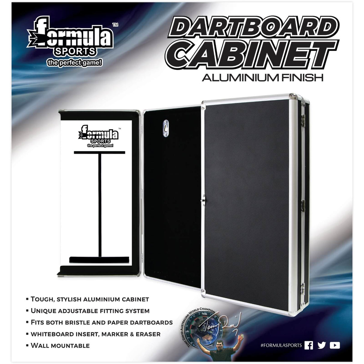 Formula Sports - Aluminium Dartboard Cabinet -