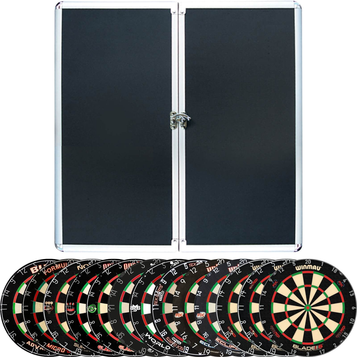Cabinets &amp; Dartboards - Formula Sports - Aluminium Dartboard Cabinet &amp; Dartboard Bundle - Choose Your Board