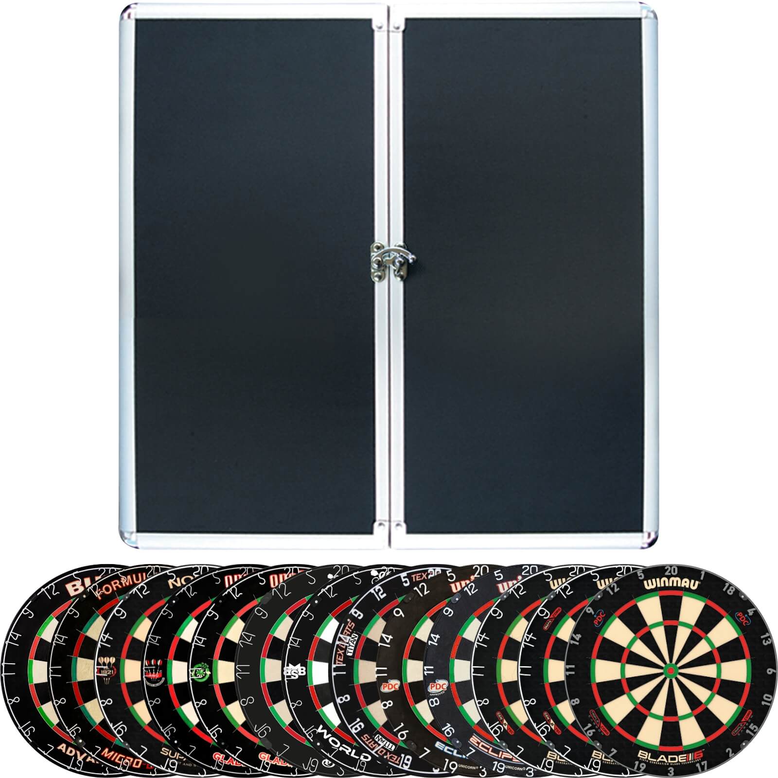 Cabinets & Dartboards - Formula Sports - Aluminium Dartboard Cabinet & Dartboard Bundle - Choose Your Board