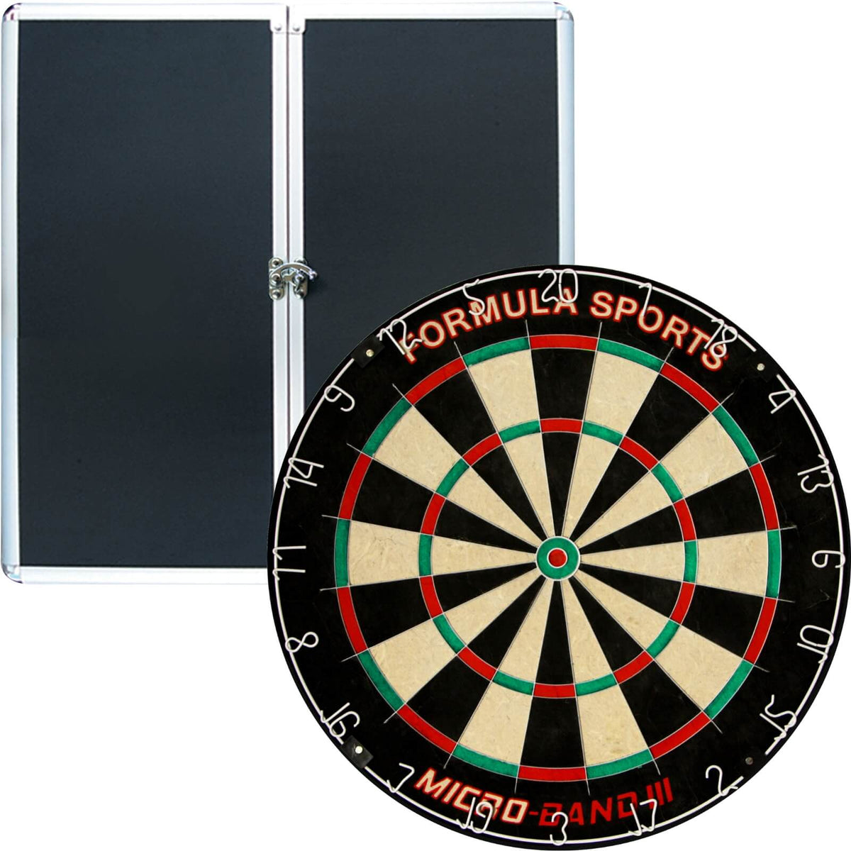 Cabinets &amp; Dartboards - Formula Sports - Aluminium Dartboard Cabinet &amp; Dartboard Bundle - Choose Your Board Formula Sports - Micro Band 3