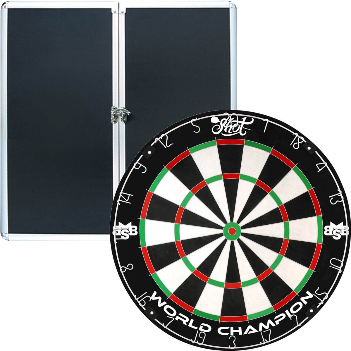 Cabinets &amp; Dartboards - Formula Sports - Aluminium Dartboard Cabinet &amp; Dartboard Bundle - Choose Your Board Shot - Michael Smith