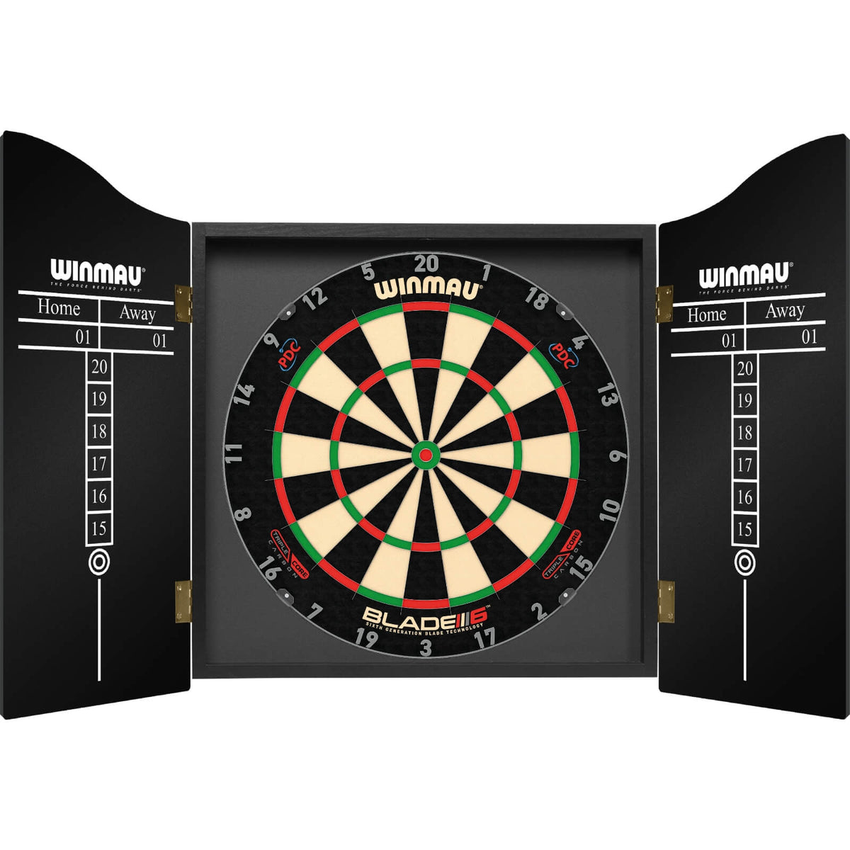 Cabinets &amp; Dartboards - Winmau - Blade 6 Dartboard Cabinet &amp; Dartboard Bundle - Choose Your Board Winmau - Blade 6 Triple Core