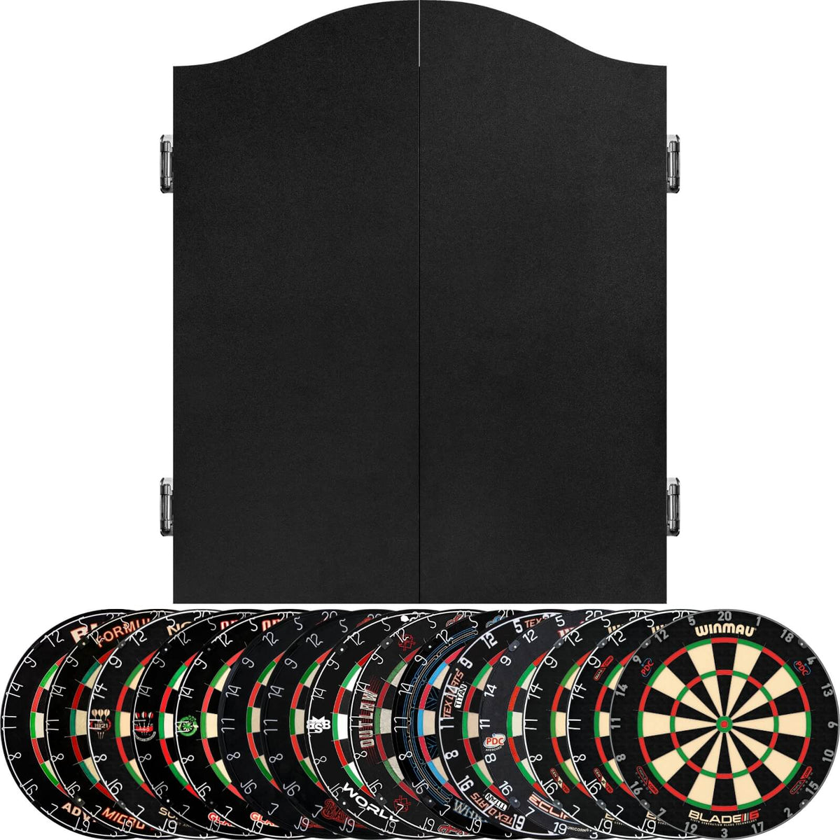 Cabinets &amp; Dartboards - Mission - Black Dartboard Cabinet &amp; Dartboard Bundle - Choose Your Board 