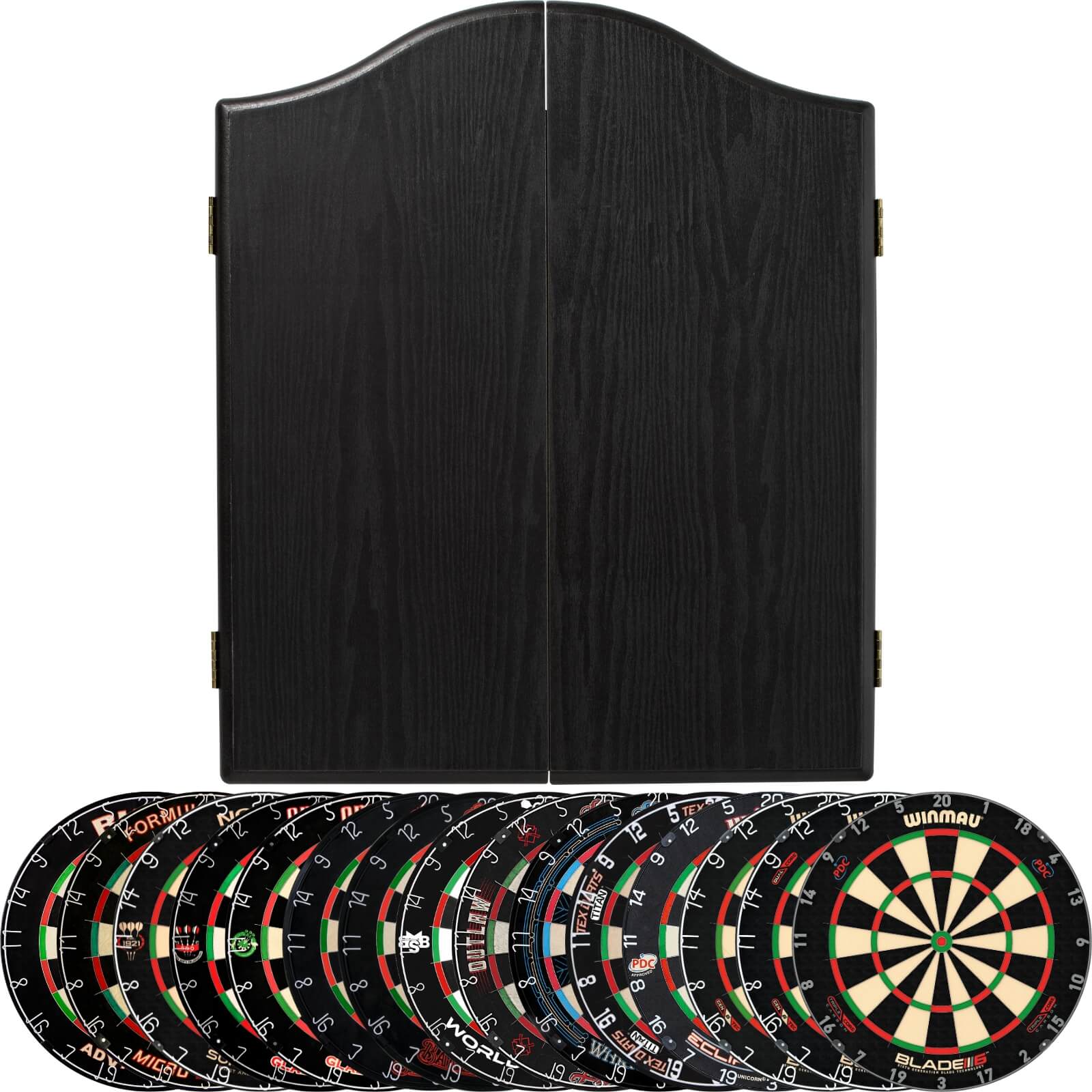 Cabinets & Dartboards - Winmau - Black Dartboard Cabinet & Dartboard Bundle - Choose Your Board 