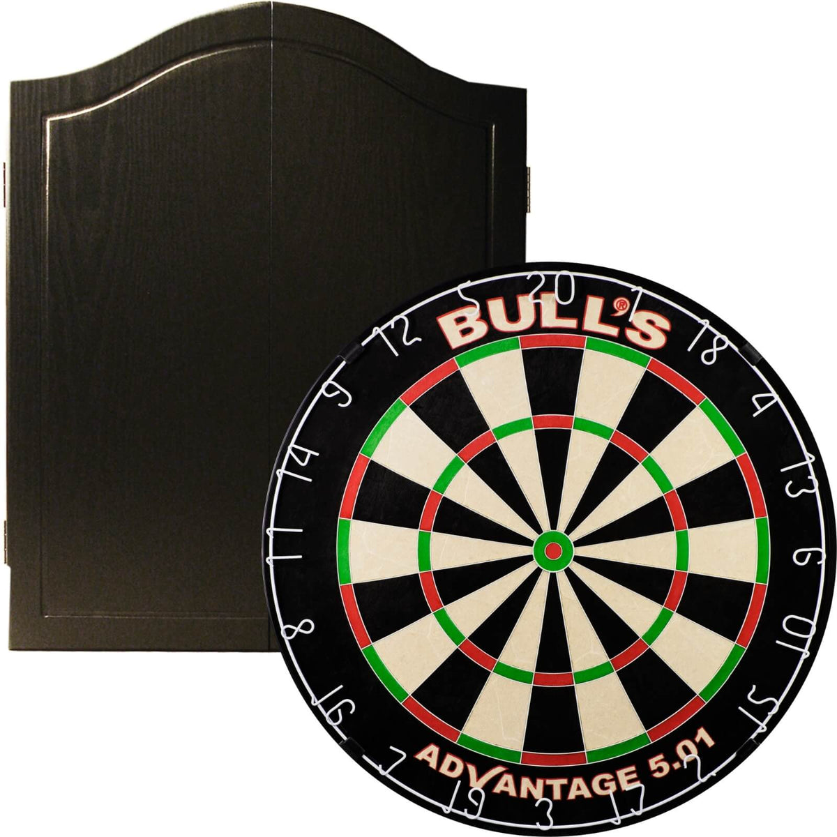 Cabinets &amp; Dartboards - One80 - Black Dartboard Cabinet &amp; Dartboard Bundle - Choose Your Board Bulls NL - Advantage 501