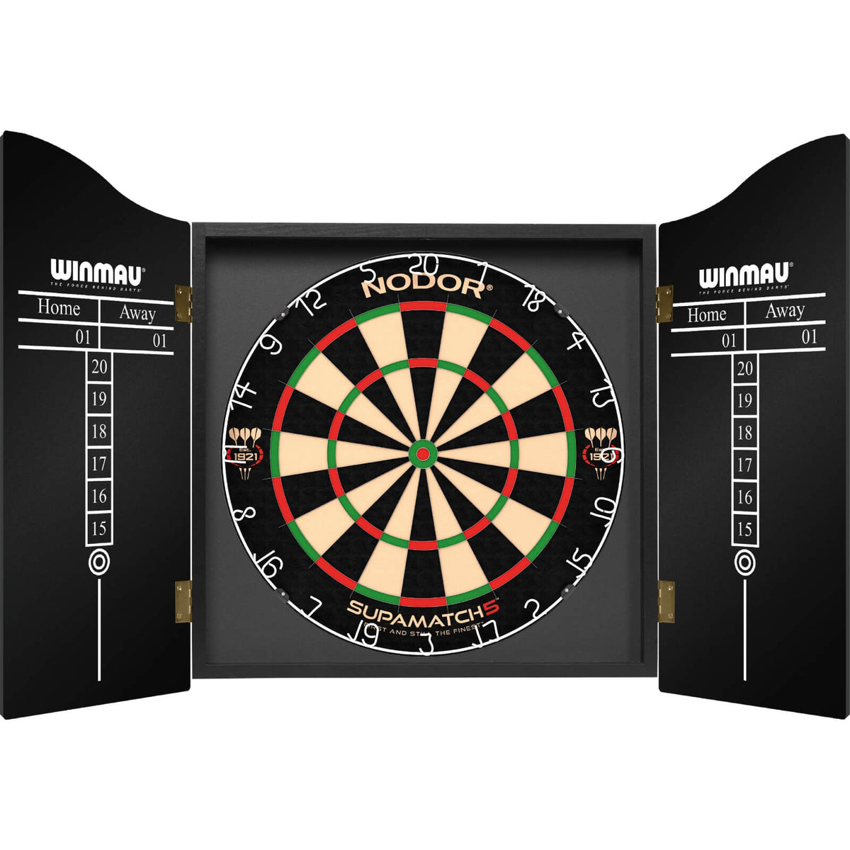 Cabinets &amp; Dartboards - Winmau - Blade 6 Dartboard Cabinet &amp; Dartboard Bundle - Choose Your Board Nodor - Supamatch 5