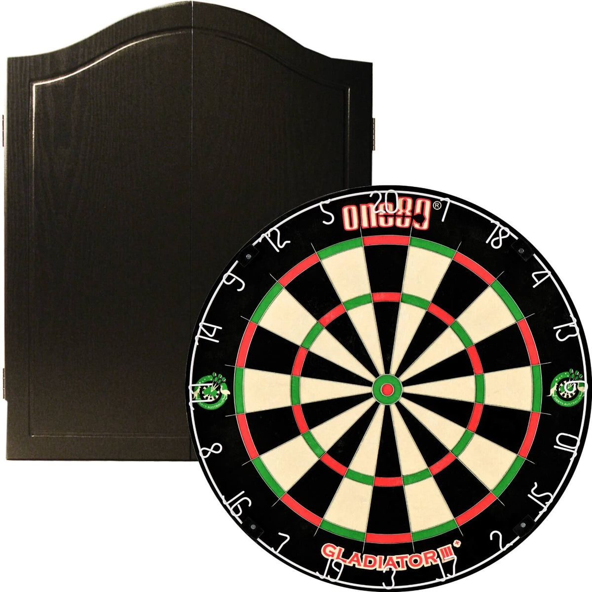 Cabinets &amp; Dartboards - One80 - Black Dartboard Cabinet &amp; Dartboard Bundle - Choose Your Board One80 - Gladiator 3+