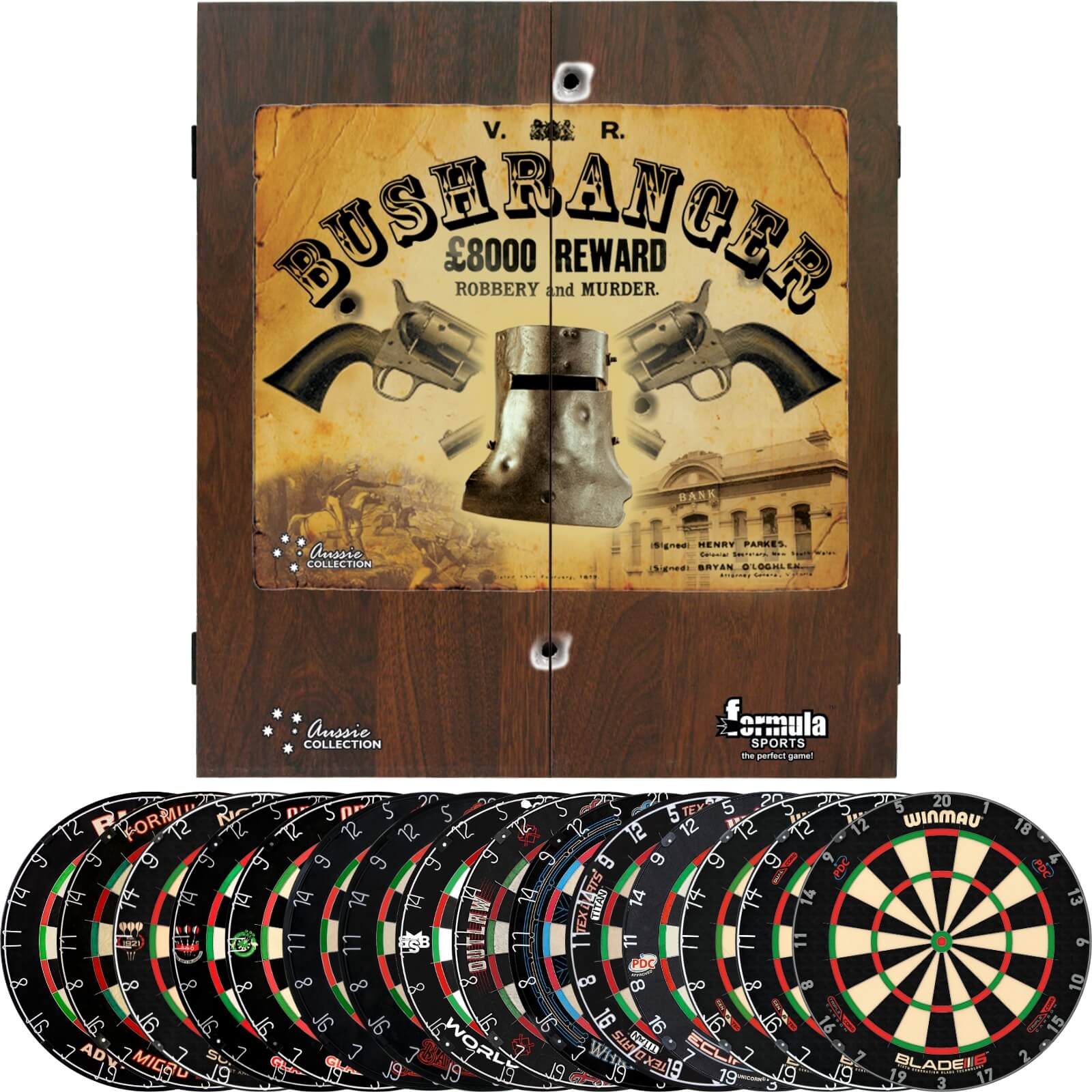 Cabinets & Dartboards - Formula Sports - Bushranger Dartboard Cabinet & Dartboard Bundle - Choose Your Board 