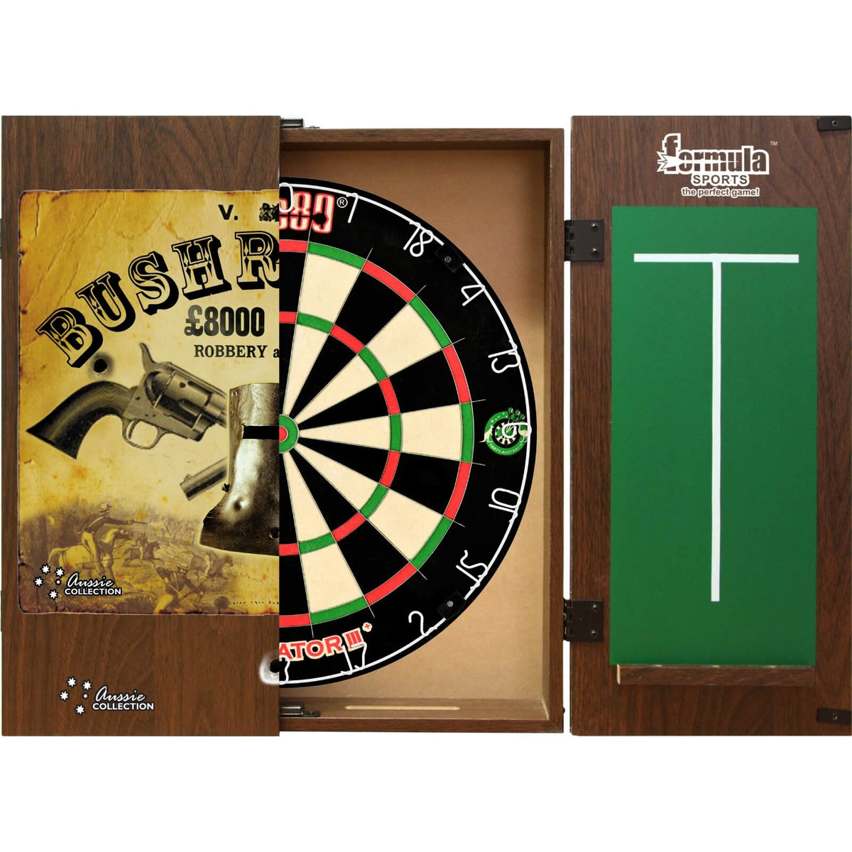 Cabinets &amp; Dartboards - Formula Sports - Bushranger Dartboard Cabinet &amp; Dartboard Bundle - Choose Your Board One80 - Gladiator 3+